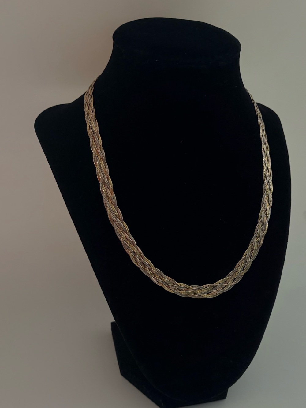 Elegant Italian Gold-Tone Sterling Silver Herringbone Necklace - Women's Jewelry